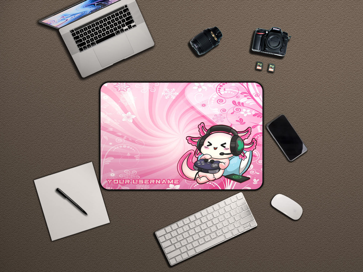 Axolotl Gaming Mousepad - 12" × 18"