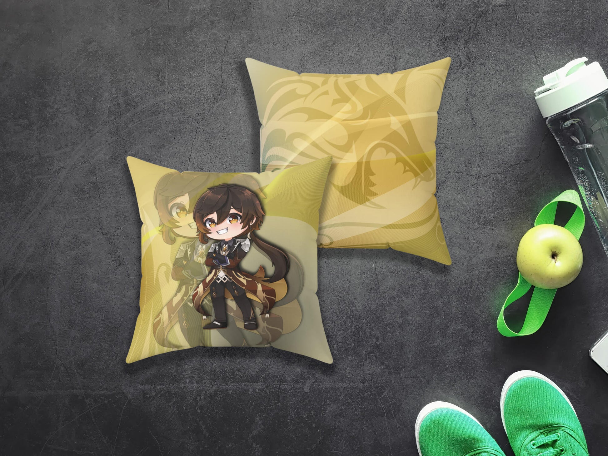 Chibi Zhongli Square Pillow (Limited Edition Genshin Fan Made) -
