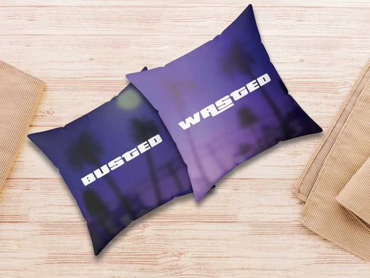 Wasted-Busted Square Pillow -