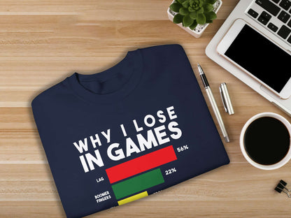 Why I Lose In Games Sweatshirt - Navy
