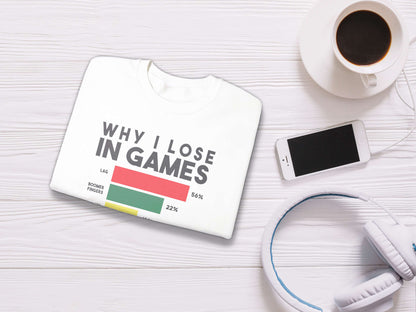Why I Lose In Games Sweatshirt - White